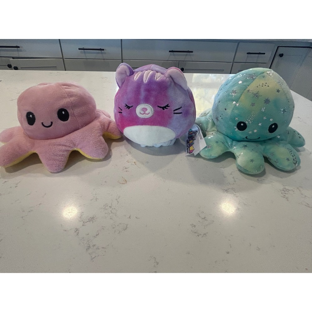 Squishmallow Reversible‎ Octopus Cat Dog Plush Toy Set